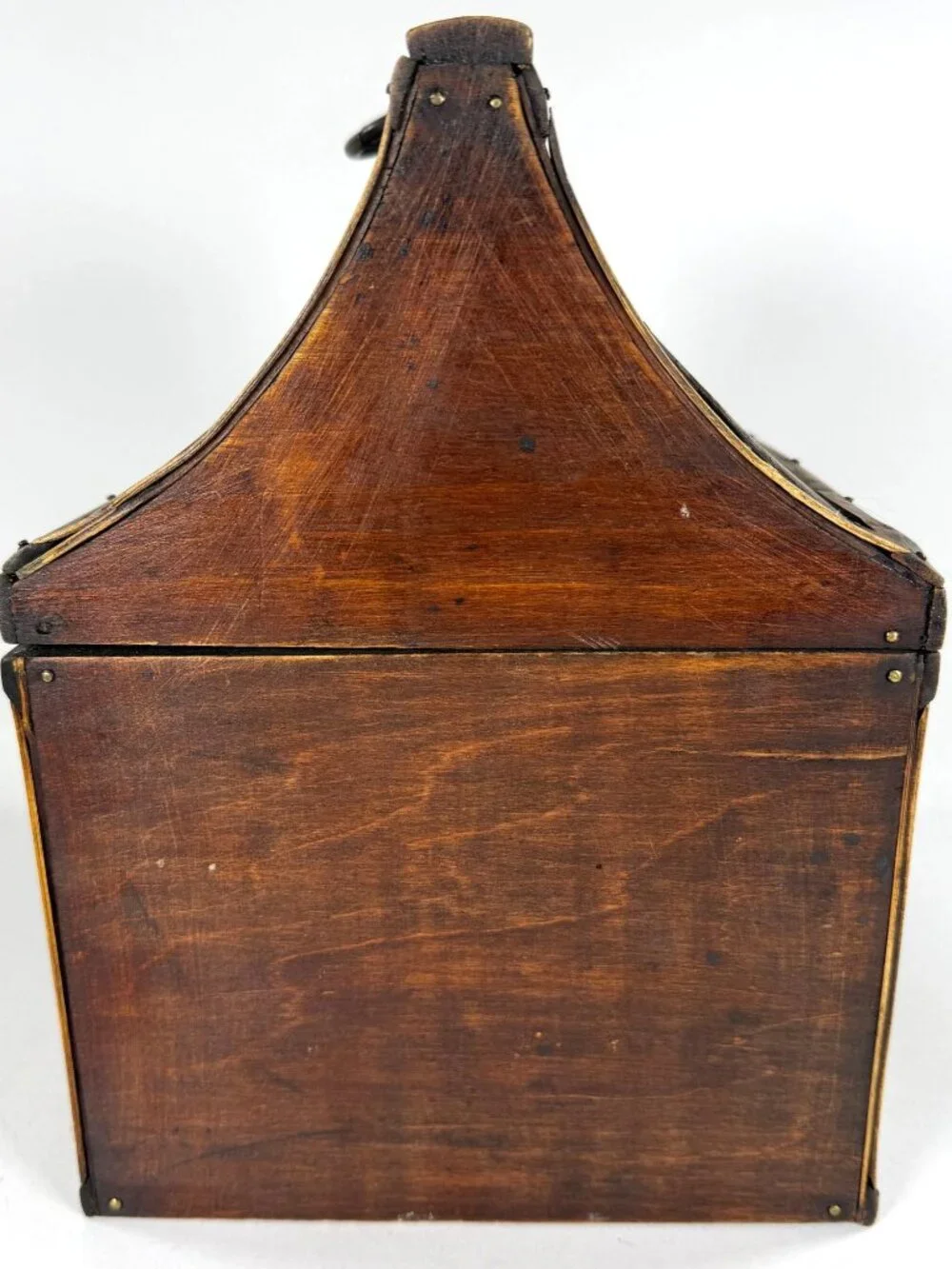 Vintage Bamboo & Wood Storage Chest Birdhouse Style Box Asian Boho Decor